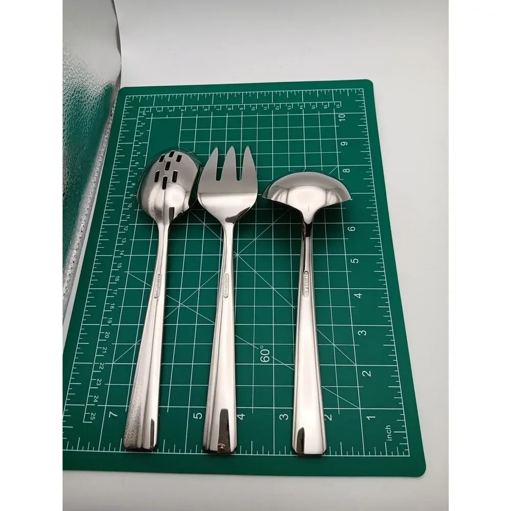 Lenox Tribecca 3 Piece Server Hostess Set 18/10 Stainless Flatware Glossy new